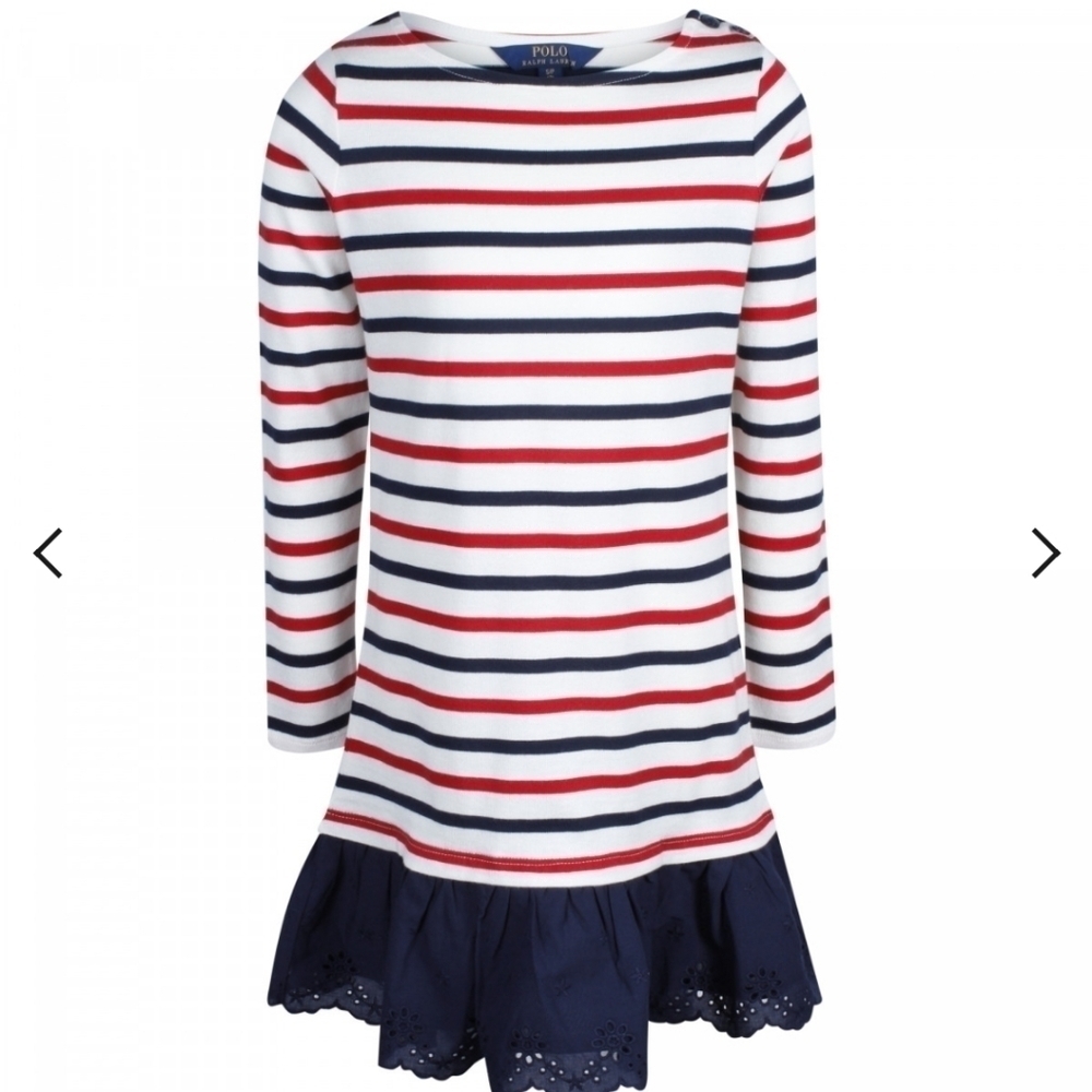 NEW Polo Ralph Lauren Big Girls Striped Cotton Jersey Dress